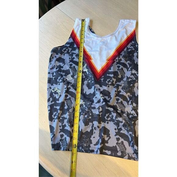 Lucky In Love Gray Log Mesh Top Tank Top Tie Back SZ L (12) - Picture 4 of 10